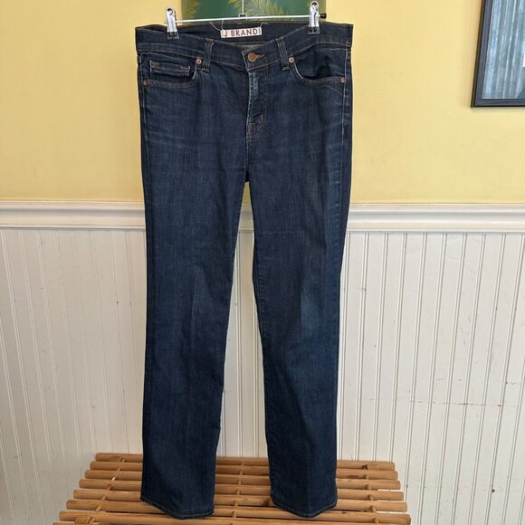 J Brand Womens Dark Wash Straight Leg Jeans Size 29 Classic Denim USA-Made - Picture 1 of 10